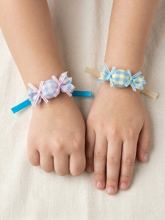 Pastel Candy Checkered Baby Rakhi Set