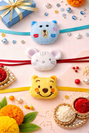Premium Plush Character Rakhi Set