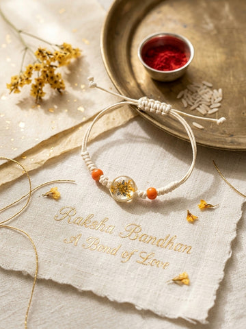 Minimalist Floral Resin Rakhi Set