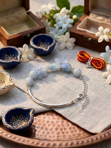 Pastel Blue Flower Rakhi