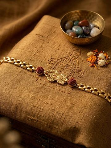 Divine Hamsa Hand Rudraksha Rakhi