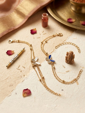 Twin Butterfly Designer Rakhi Set