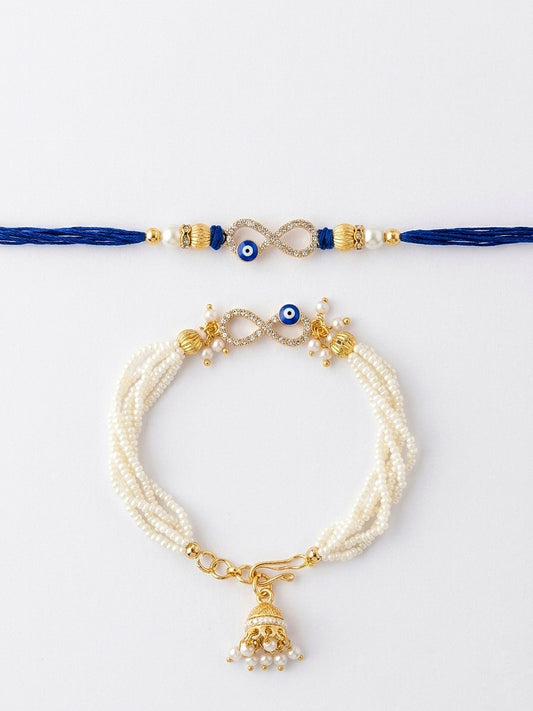 Evil Eye Infinity Bhaiya Bhabhi Rakhi Set
