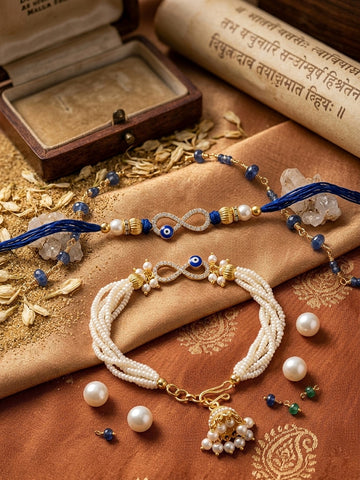 Evil Eye Infinity Bhaiya Bhabhi Rakhi Set