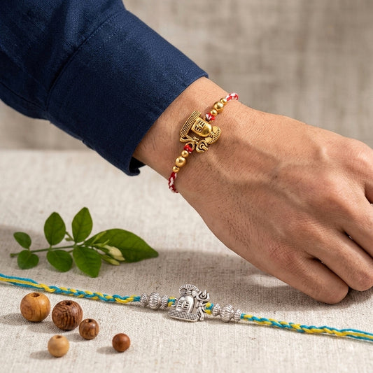 Shivling Rakhi Set with Traditional Sacred Thread