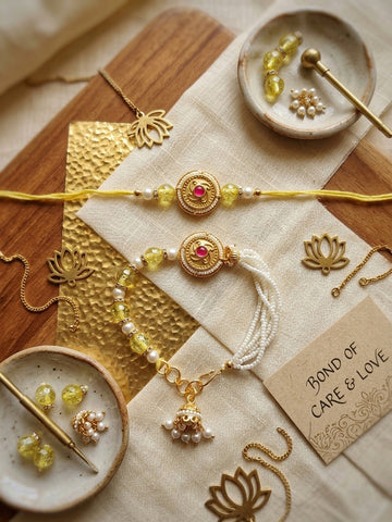 Pearl Bhaiya Bhabhi Rakhi Set
