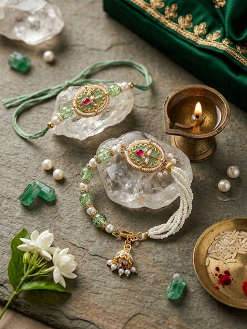 Mint Bhaiya Bhabhi Rakhi Set