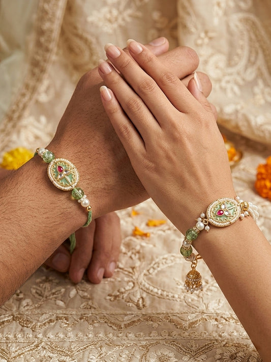 Mint Bhaiya Bhabhi Rakhi Set