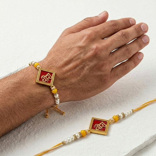 Shree Script Divine Rakhi Set