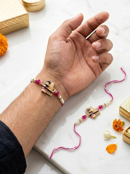 Divine Shivling Rakhi Set