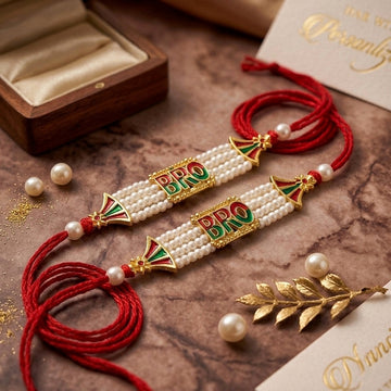 Designer Pearl Rakhi Set