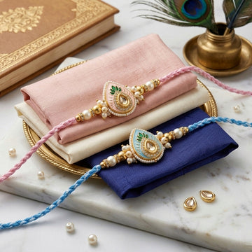 Royal Paisley Stone Rakhi Set