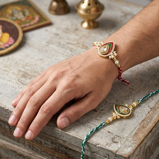 Pearl Paisley Rakhi Set