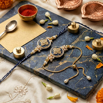 Royal Sapphire Bhaiya Bhabhi Rakhi Set