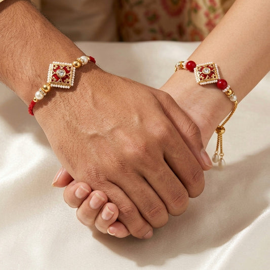 Ruby Elegance Bhaiya Bhabhi Rakhi Set