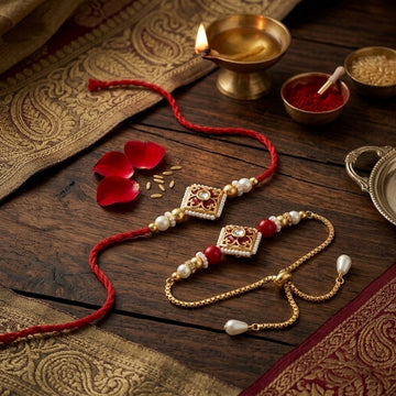 Ruby Elegance Bhaiya Bhabhi Rakhi Set