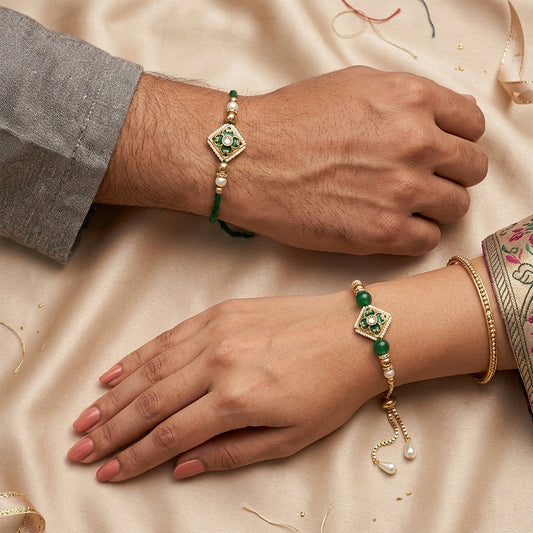 Emerald Grace Bhaiya Bhabhi Rakhi Set