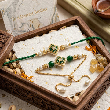 Emerald Grace Bhaiya Bhabhi Rakhi Set
