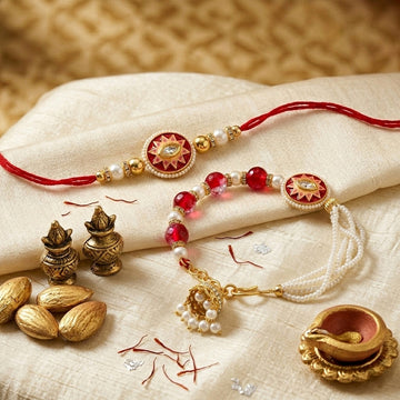 Ruby Pearl Bhaiya Bhabhi Rakhi Set