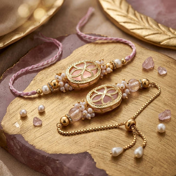Blush Bloom Bhaiya Bhabhi Rakhi Set