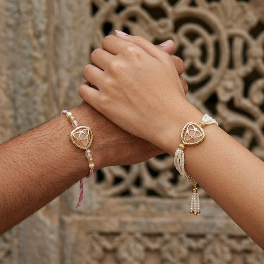 Blush Pink Designer Rakhi Set