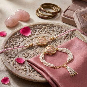 Blush Pink Designer Rakhi Set
