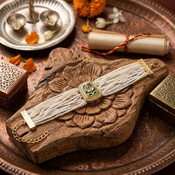 Floral Pearl Luxe Bracelet Rakhi Set