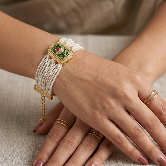 Floral Pearl Luxe Bracelet Rakhi Set