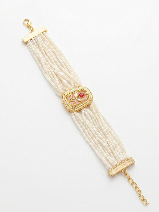 Elegant Pearl Heritage Bracelet Rakhi Set