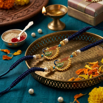 Peacock Designer Rakhi Set