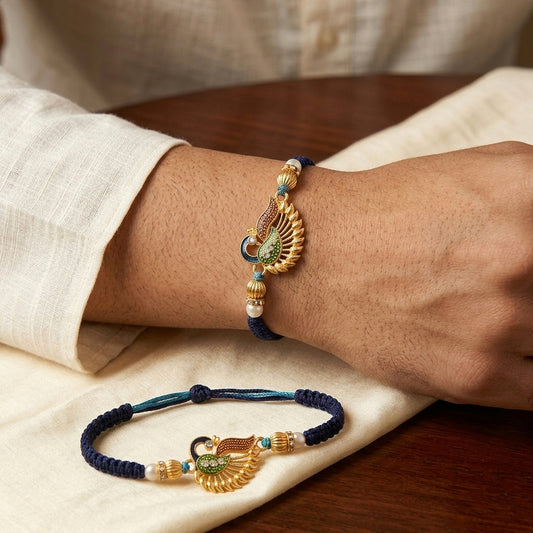 Peacock Designer Rakhi Set