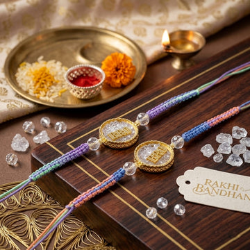 Premium Crystal Stone Rakhi Set
