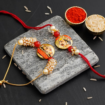 Designer Rakhi  Set with Free Kumkum & Chawal