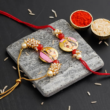 Designer Rakhi  Set with Free Kumkum & Chawal