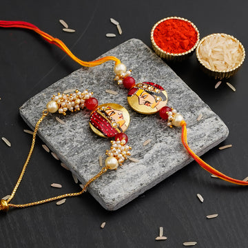 Designer Rakhi  Set with Free Kumkum & Chawal