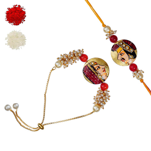 Designer Rakhi  Set with Free Kumkum & Chawal