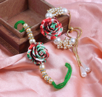 Bhaiya-Bhabhi Rose Rakhi Combo – Free Roli Chawal