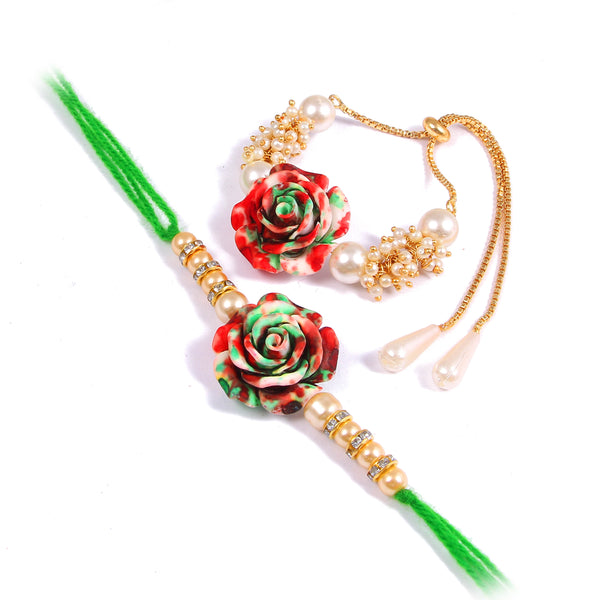 Bhaiya-Bhabhi Rose Rakhi Combo – Free Roli Chawal