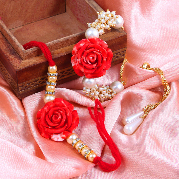 Bhaiya-Bhabhi Rose Rakhi Combo – Free Roli Chawal