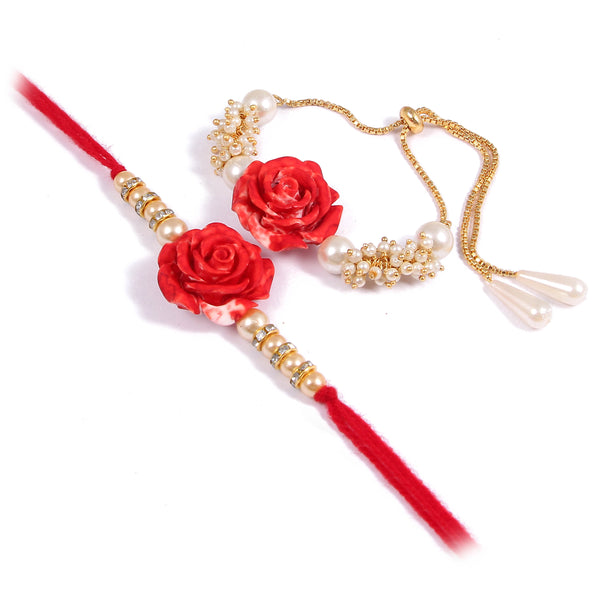 Bhaiya-Bhabhi Rose Rakhi Combo – Free Roli Chawal