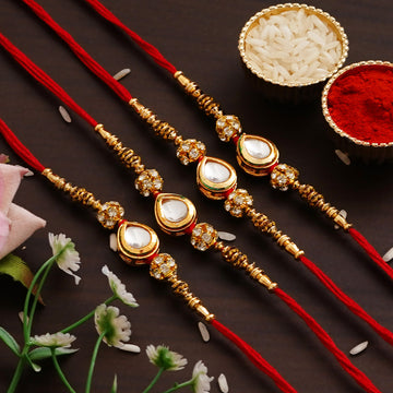 Traditional Rakhi Set with Free Chawal & Kumkum