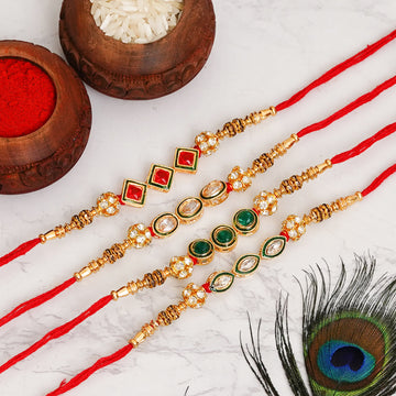 Traditional Rakhi Set with Free Chawal & Kumkum