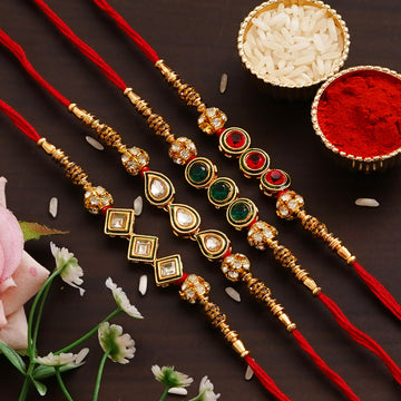 Traditional Rakhi Set with Free Chawal & Kumkum