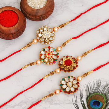 Traditional Rakhi Set with Free Chawal & Kumkum