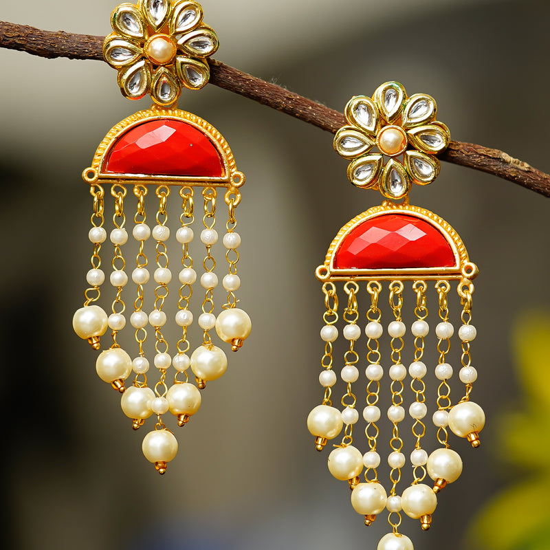 Gold-Toned Contemporary Chandbalis Earrings