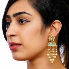 Gold-Toned Contemporary Chandbalis Earrings
