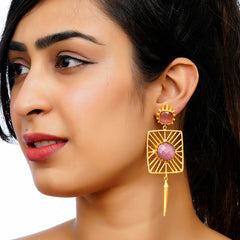 Pink danglers drops Earrings