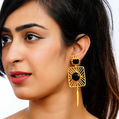 Black Danglers Drops Earrings