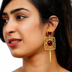 Maroon Danglers Earrings