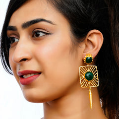 Green danglers Earrings
